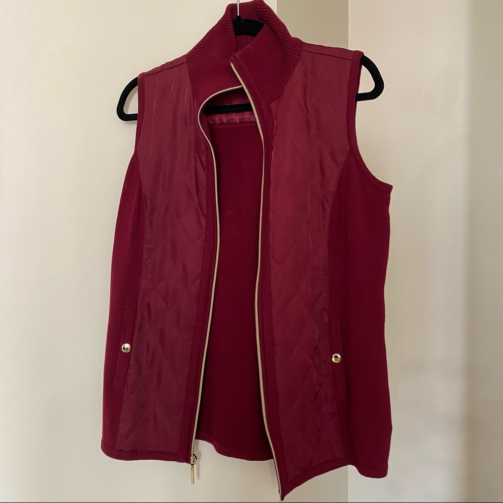 Burgundy quilted vest